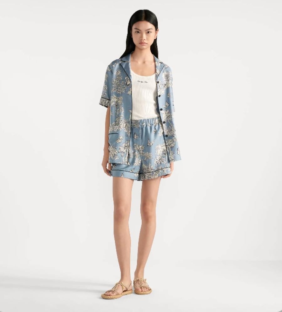 Dior Dioriviera blue butterfly shirt قميص ديور ديوريفيرا أزرق فراشات