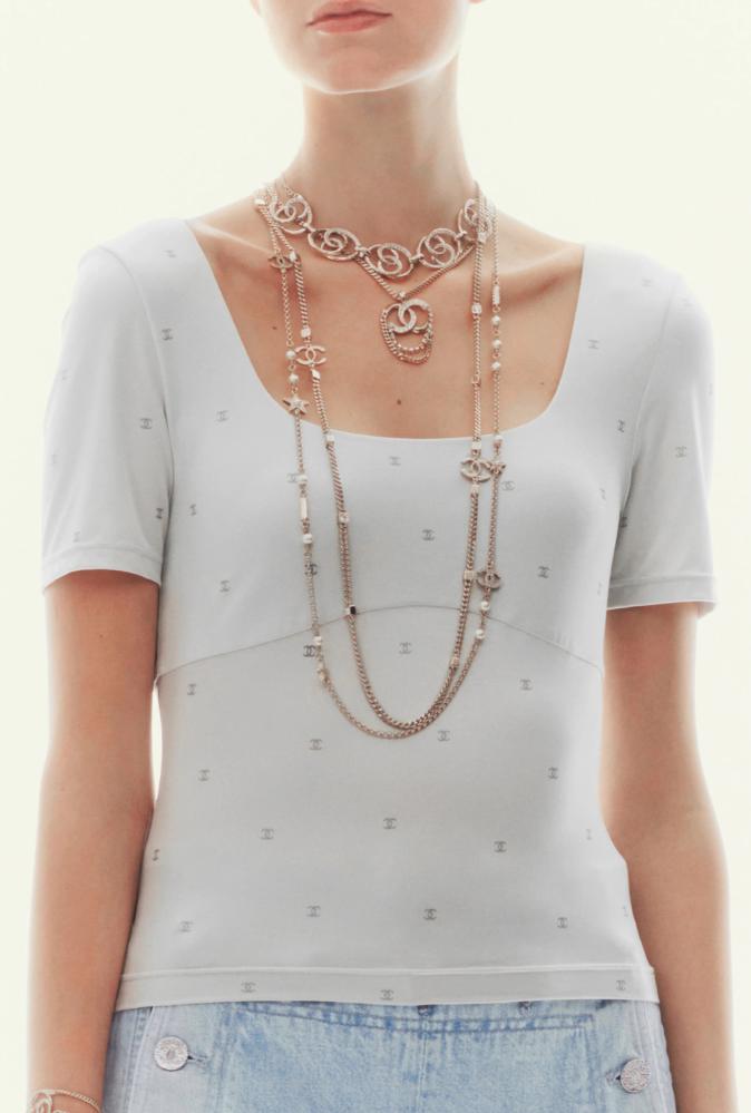 P CHANEL  Stretch Jersey Silver