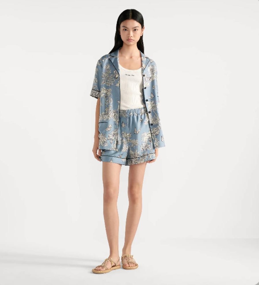 Dior Dioriviera blue butterfly shorts شورت ديور ديوريفيرا أزرق فراشات