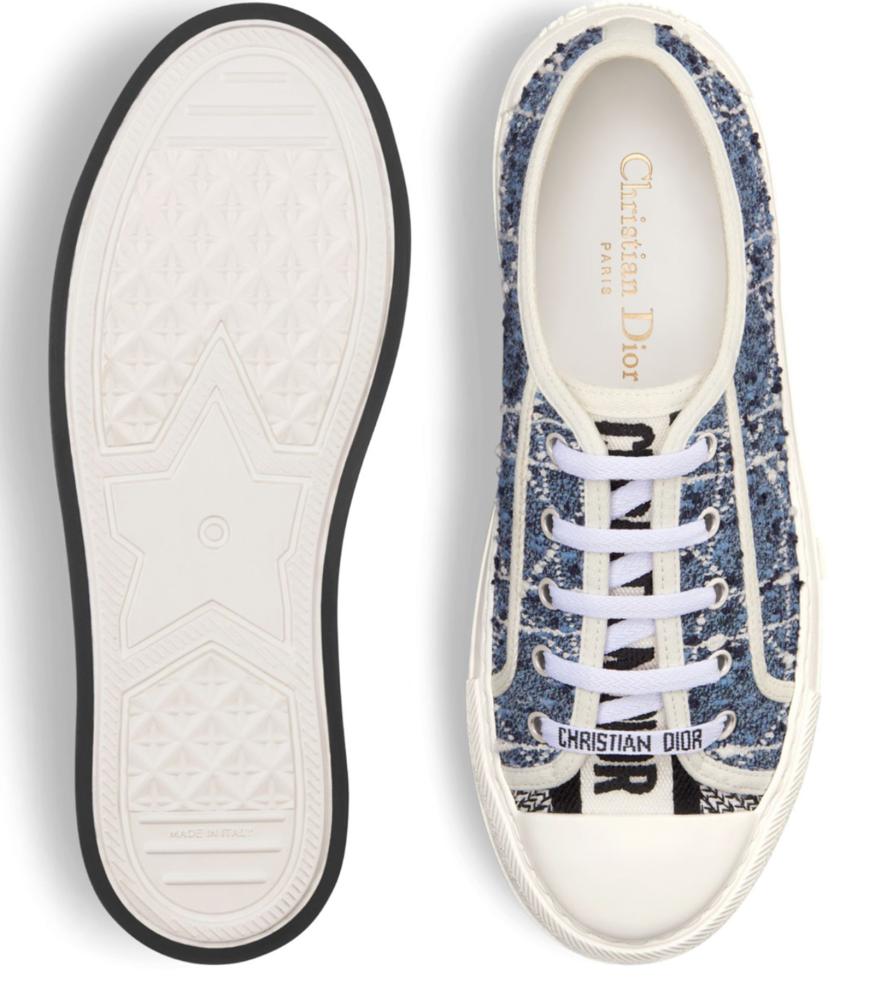 dior tweed sneakers shoes 2025 حذاء ديور سنيكر رياضي تويد كحلي أبيض