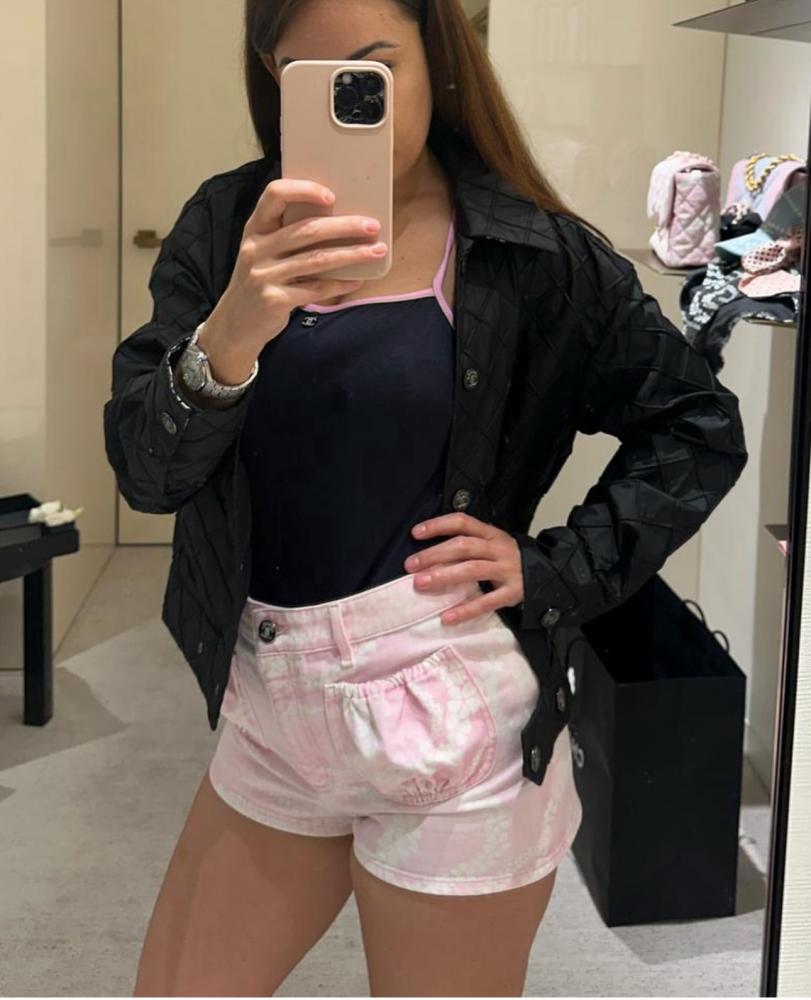 CHANEL Shorts Denim Printed Coco Beach 2025 شورت شانيل دينم  كوكو بيتش