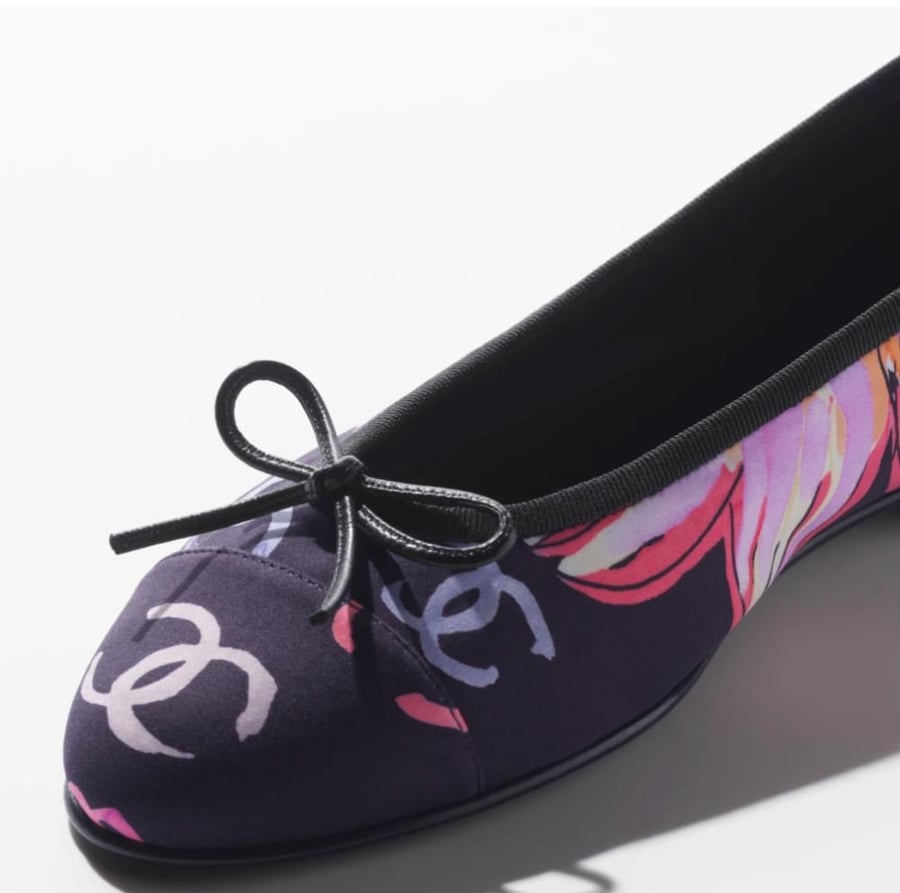 2024 حذاء باليرينا شانيل  chanel spring summer printed ballet flat