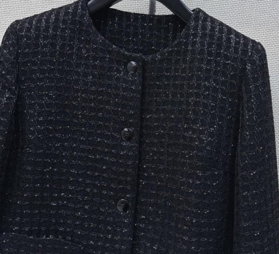 CHANEL BLACK TWEED JACKET 2026 سترة شانيل جاكيت تويد براق أسود