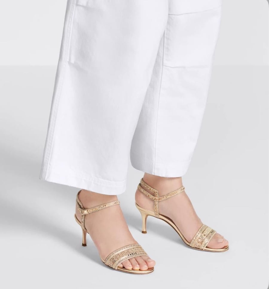Dior gold sandals high heels DIOR كعب جزمة ديور صندل بكعب رائع