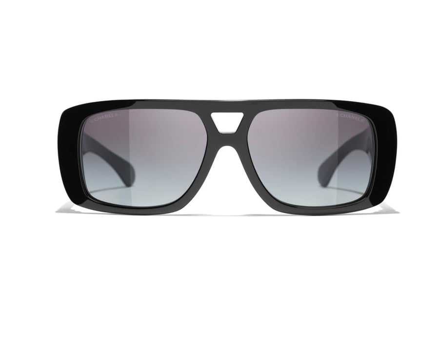 2024 نظارات شانيل الطيارين الشمسية أسود شعار ذهبي chanel sunglasses