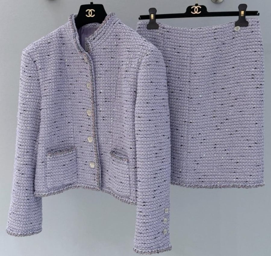 شانيل جاكيت تويد ترتر  tweed Sequins Lilac Chanel Cruise jacket 2026