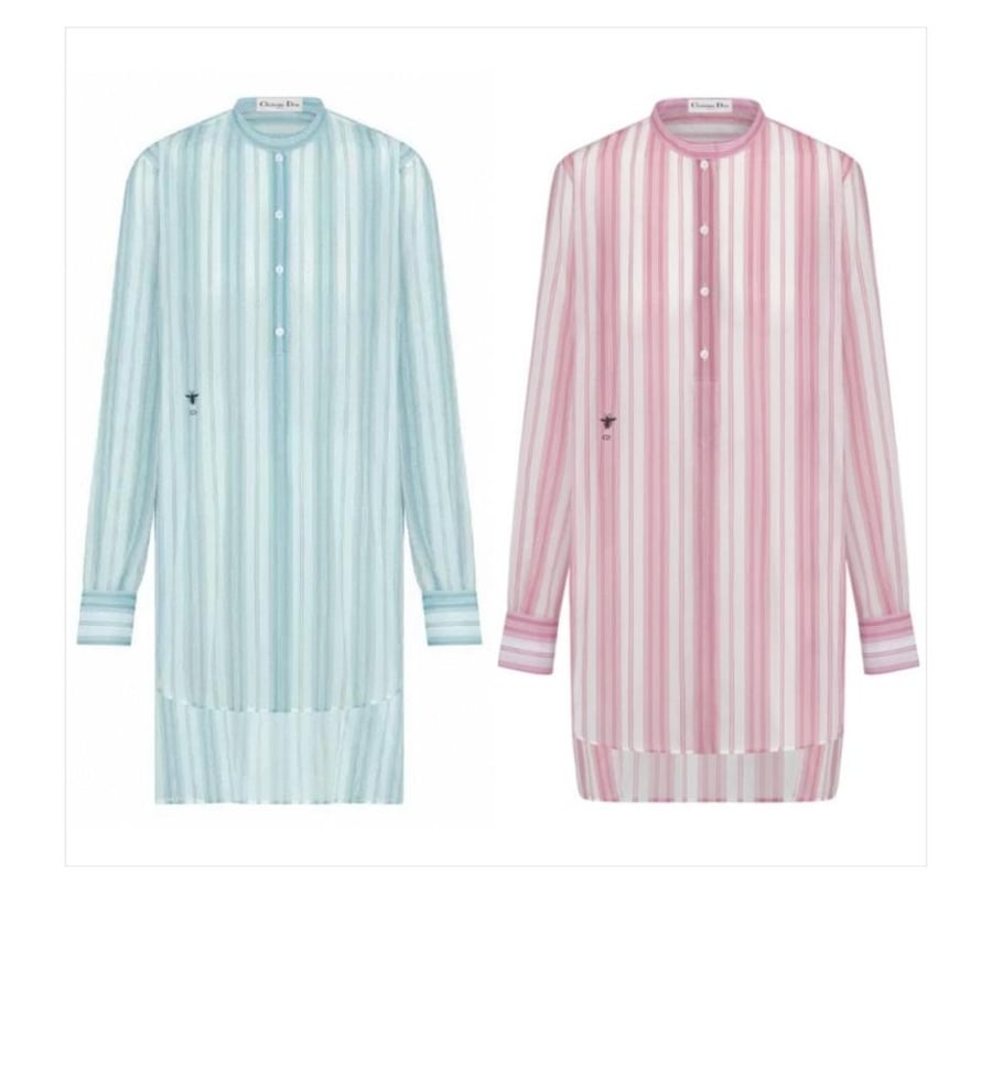 2025 Dior Dioriviera Long Blouse بلوزة ديور يوريفيرا طويله مخطط أخضر