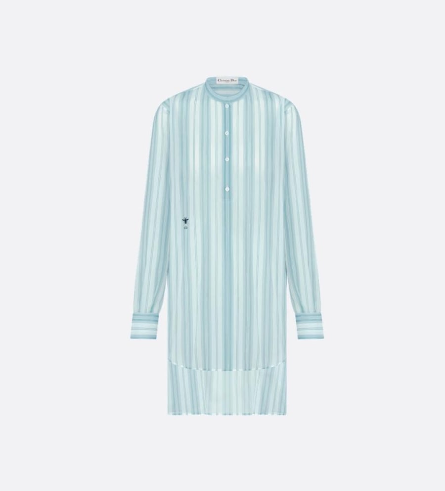 2025 Dior Dioriviera Long Blouse بلوزة ديور يوريفيرا طويله مخطط أخضر
