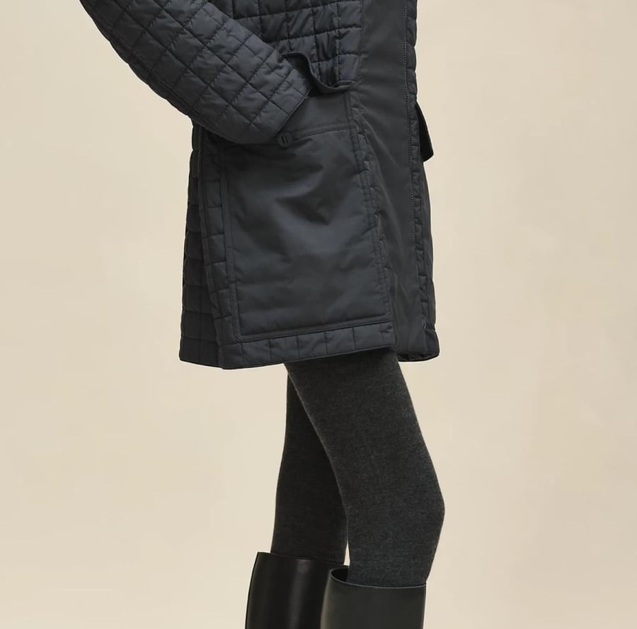 HERMES  Quilted Coat in Feather Canvas 2025 معطف هيرميس مبطن قماش ريشي