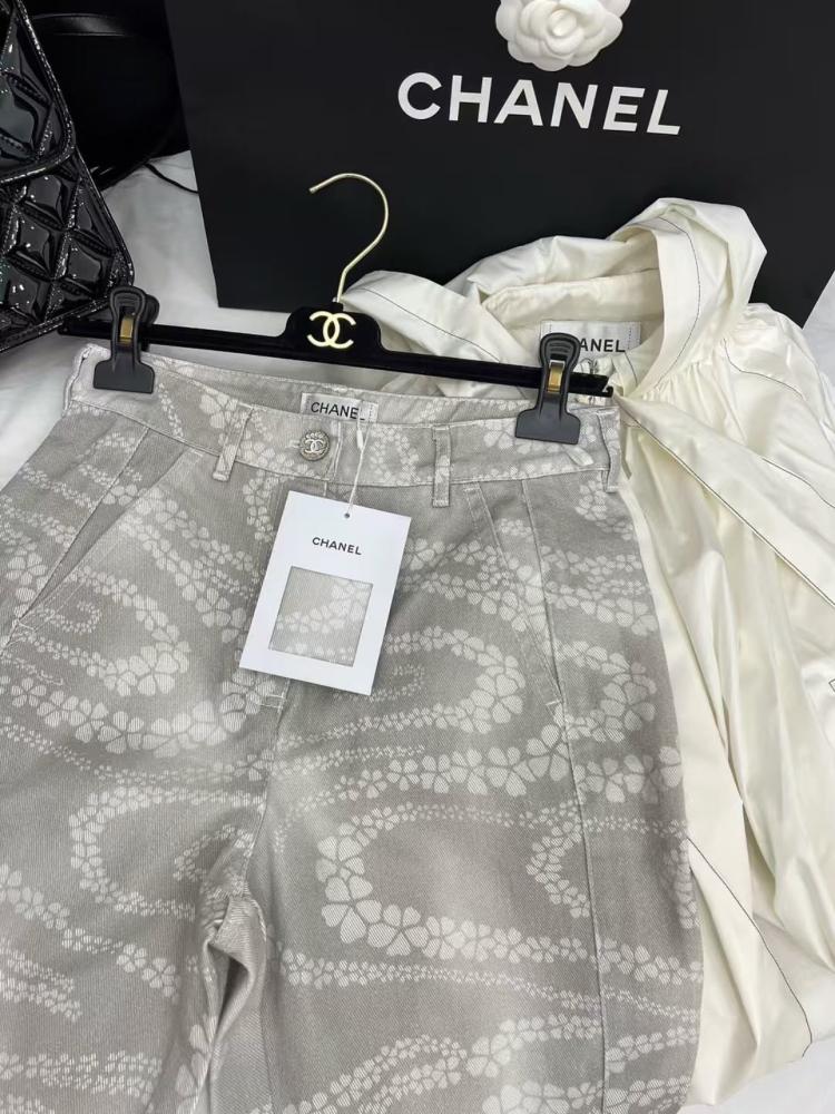 CHANEL pants Denim Printed Coco Beach 2025 جينز شانيل دينم بنطلون كوكو