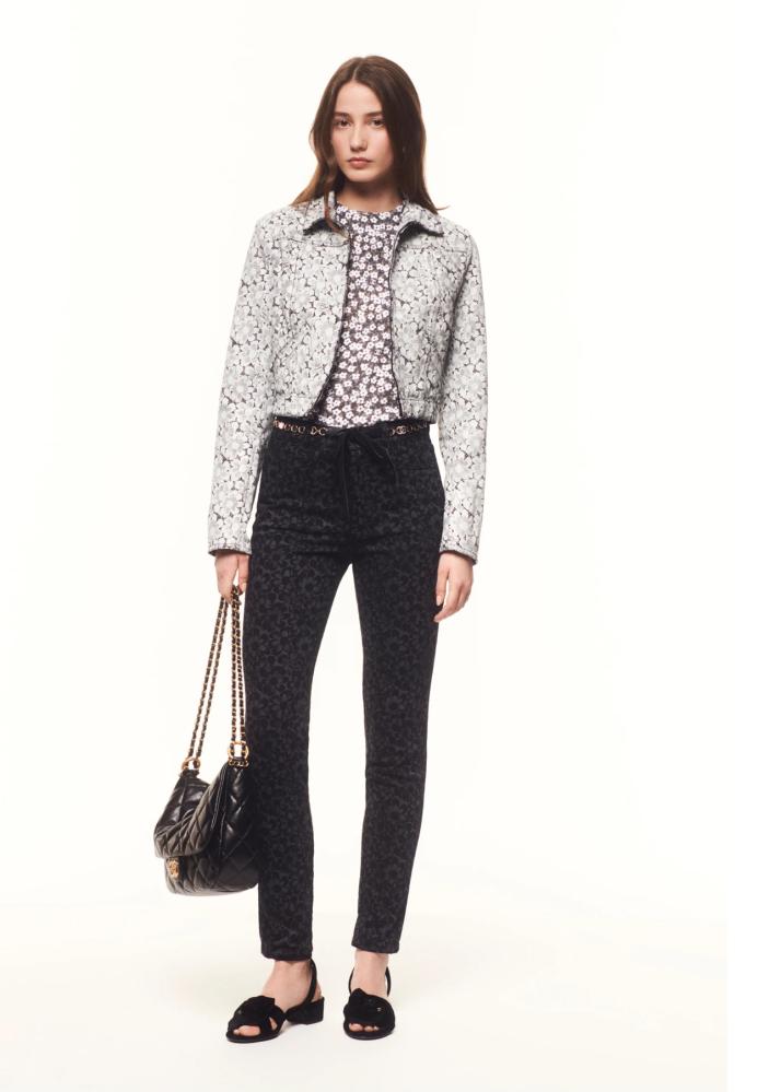 Black Printed Denim Chanel 2024  جينز شانيل دينم بطبعات أسود
