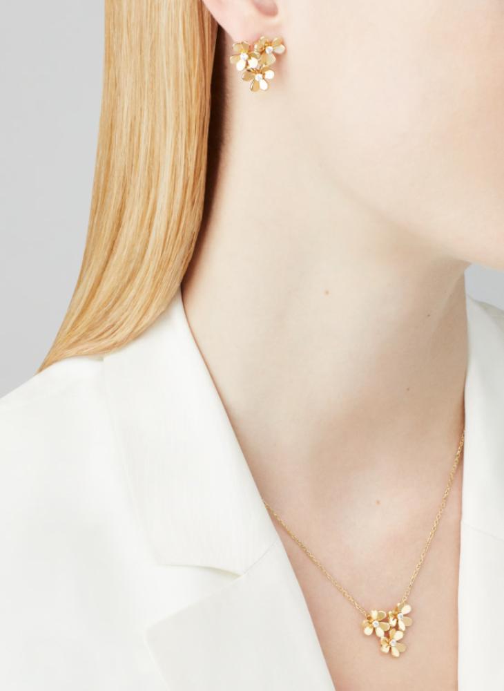 قلادة فان كليف فريفول ذهبي Gold Frivole pendant Van Cleef necklace