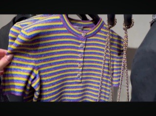 2024 Cotton Chanel shirt with an opening, buttons in the front and short sleeves