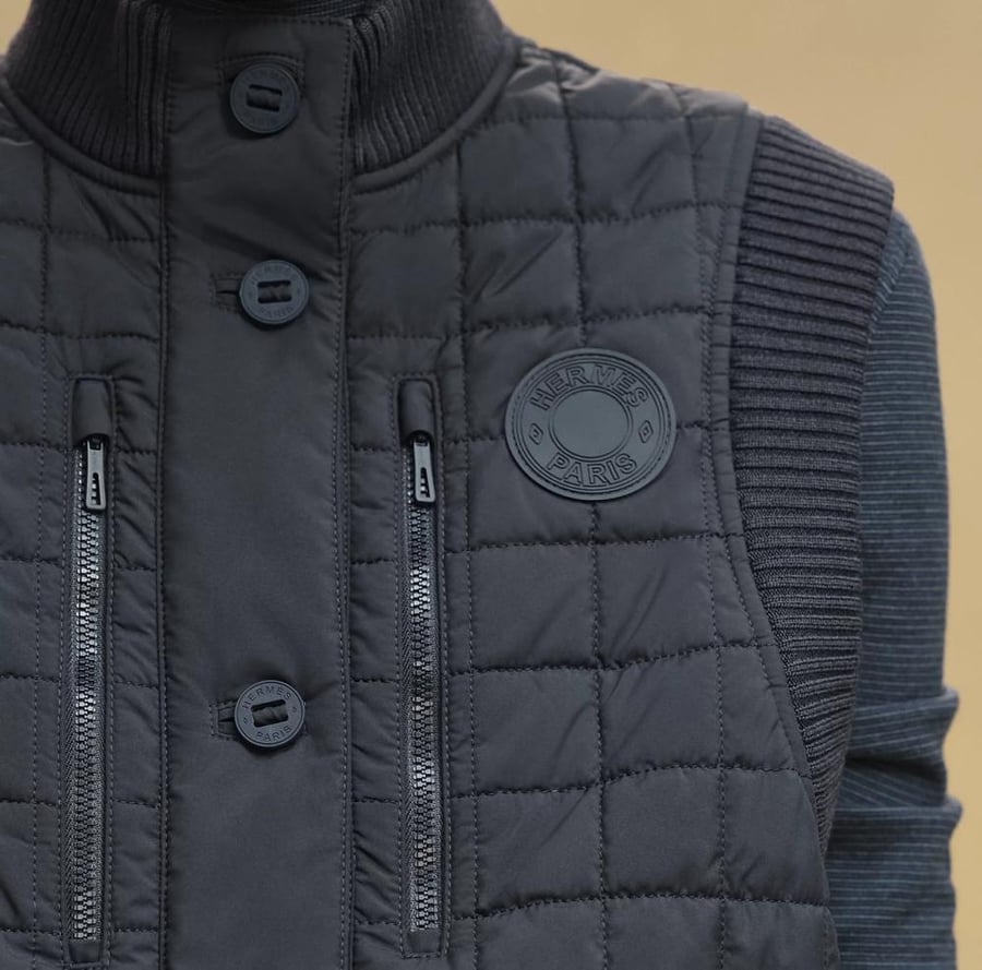 Hermes Quilted sleeveless bomber jacket 2025 جيليه إيرميز بومبر مبطن