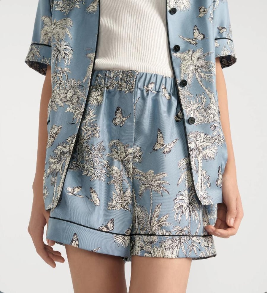 Dior Dioriviera blue butterfly shorts شورت ديور ديوريفيرا أزرق فراشات