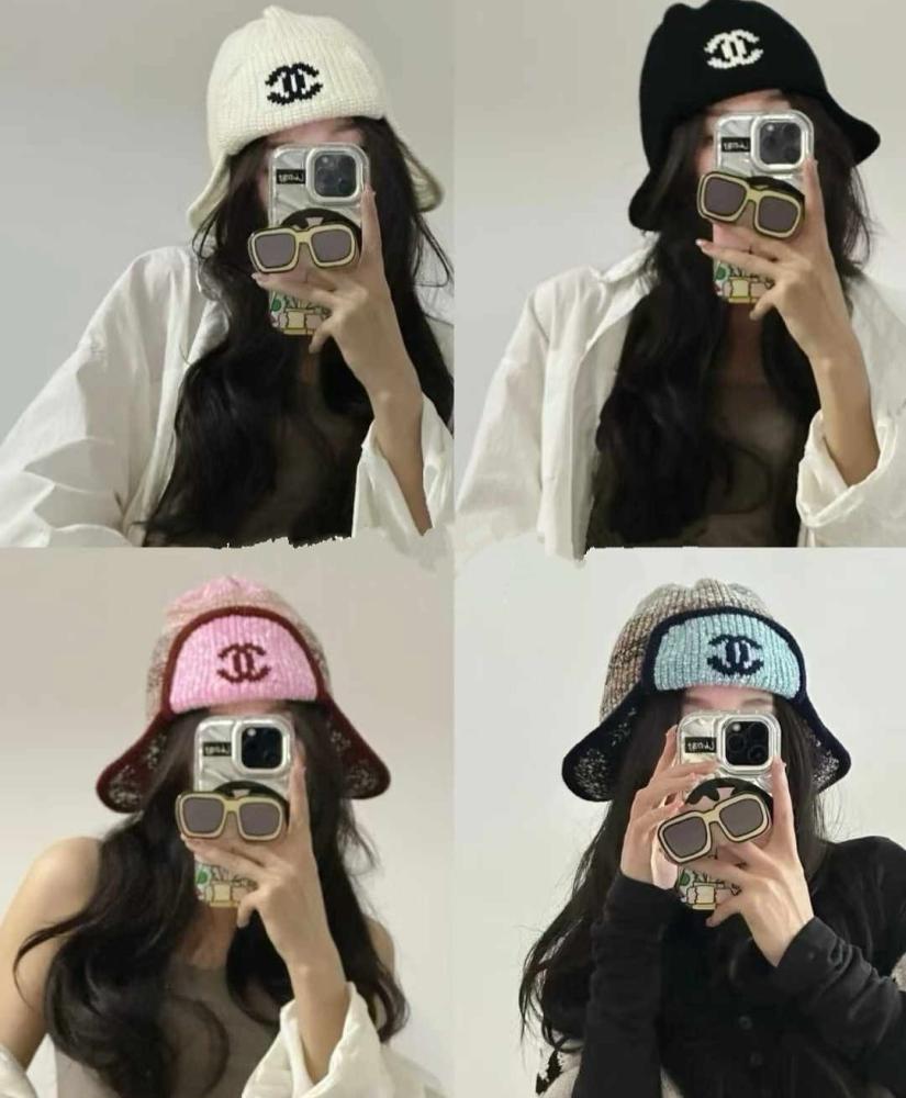 CHANEL BLUE WOOL CASHMERE COCO NEIGE HAT  2024 قبعة شانيل صوف ازرق
