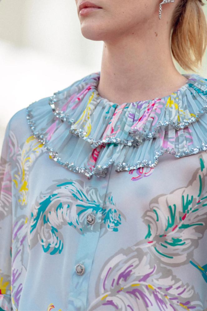 2025 CHANEL SILK PRINTED BLOUSE  بلوزة شانيل حرير مطبوع و مطرز