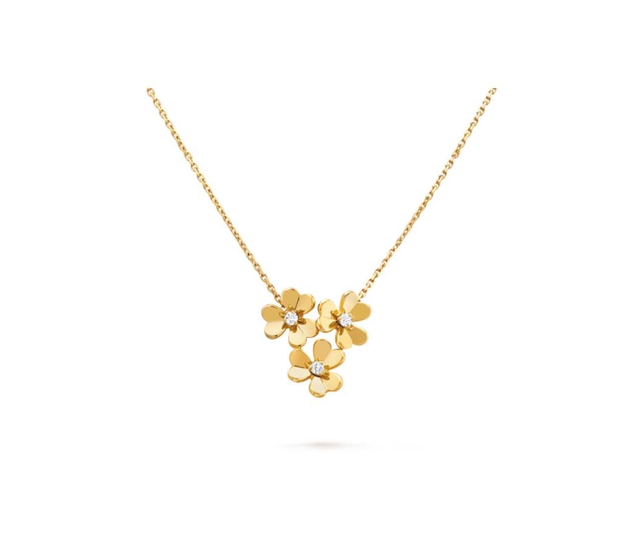 قلادة فان كليف فريفول ذهبي Gold Frivole pendant Van Cleef necklace