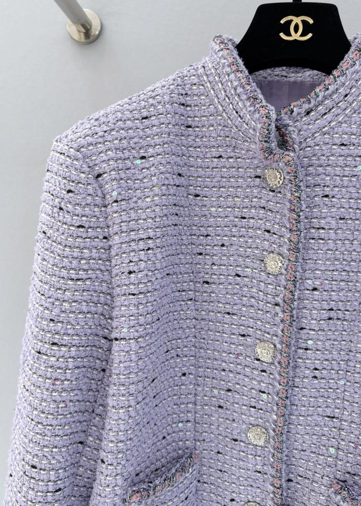 شانيل جاكيت تويد ترتر  tweed Sequins Lilac Chanel Cruise jacket 2026