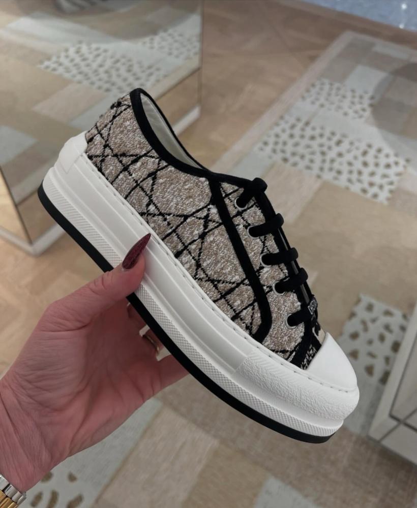 dior tweed sneakers shoes 2025 حذاء ديور سنيكر رياضي تويد بيج أسود