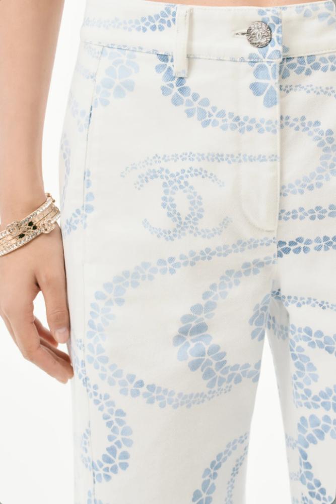 CHANEL pants Denim Printed Coco Beach 2025 جينز شانيل دينم بنطلون كوكو