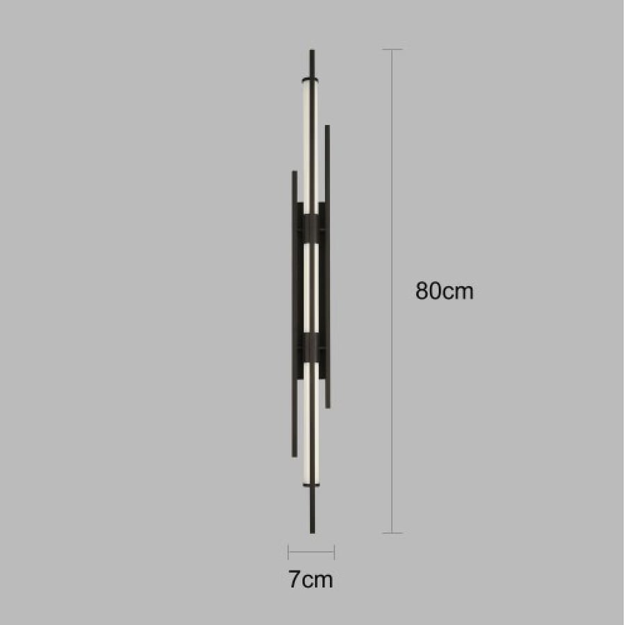 ابليك جداري مودرن اسود مع 3اضاءات 12 واط طول 80 سم WA/C5384/800/BK+3CO