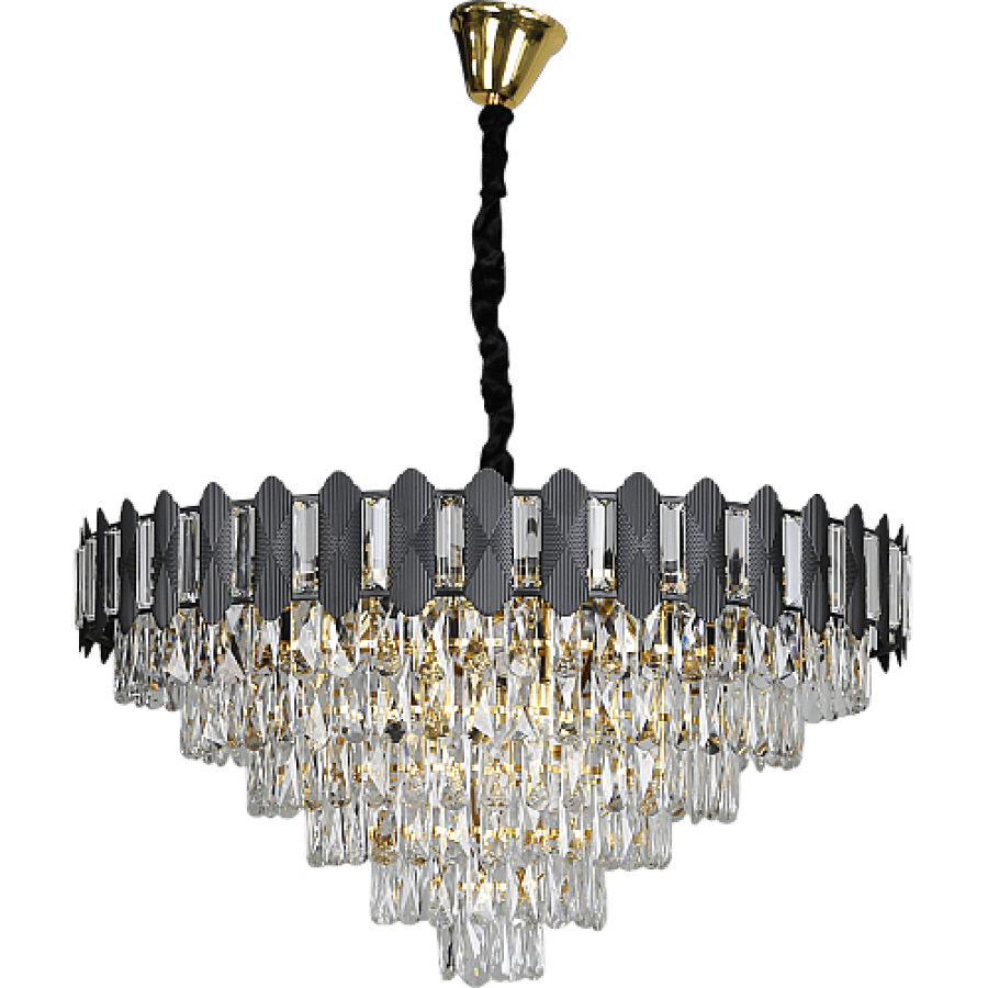 نجف مودرن اسود مع ذهبي E14*15L قطر 800 ملم HA/D6267/800BK+GD