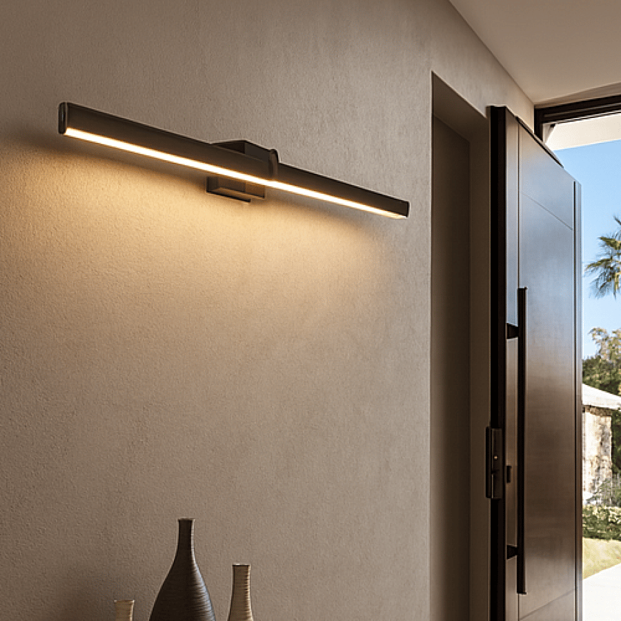 أبليك حائط مودرن LED أسود | لون الاضاءة 3 إضاءات متعددة في منتج واحد | 12 واط | تصميم أنيق للمداخل والحمامات و المغاسل WA/E7049/450BK+3CO