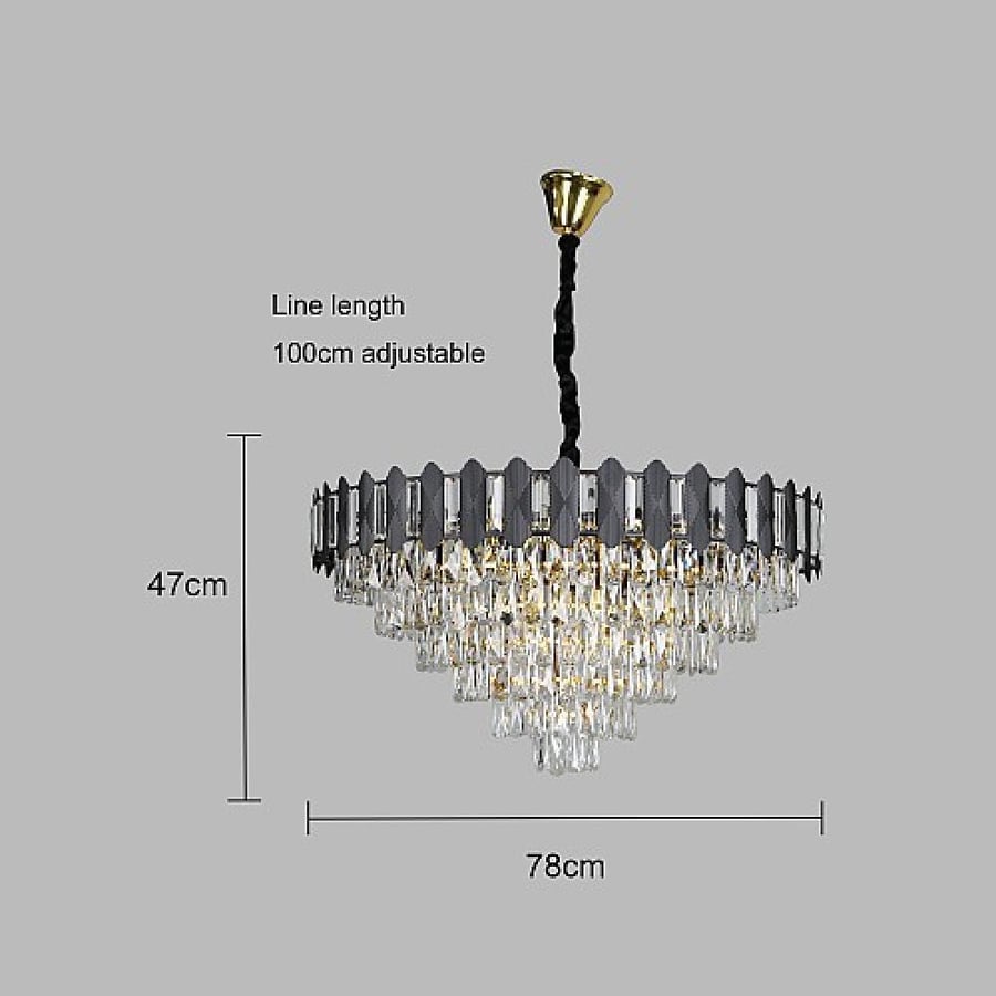 نجف مودرن اسود مع ذهبي E14*15L قطر 800 ملم HA/D6267/800BK+GD