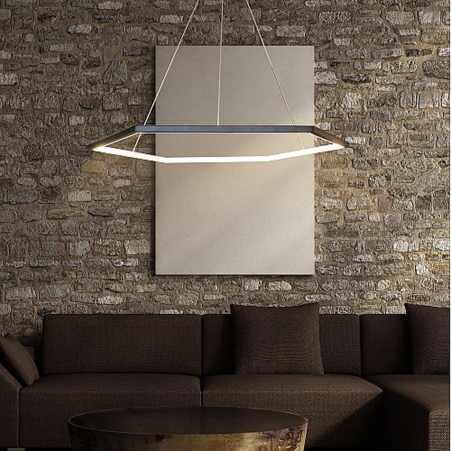 نجف مودرن اسود لون الانارة اصفر 42 واط مقاس 80 سم HA/C5576/80BK+WW