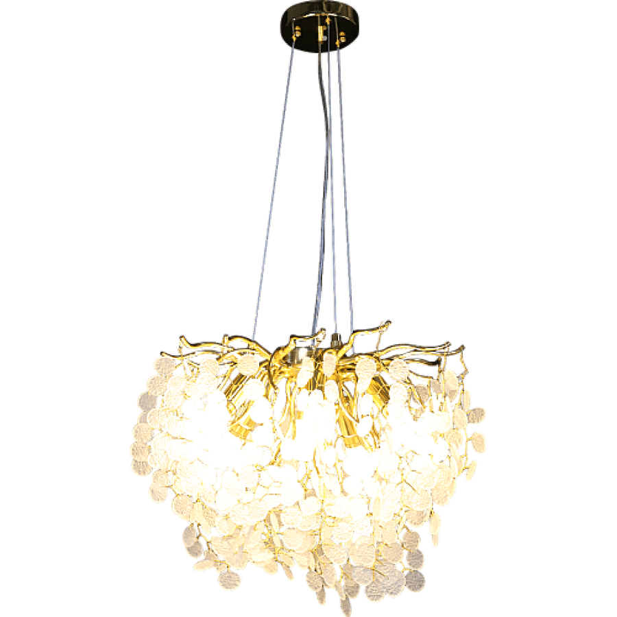 نجف مودرن ذهبي مع شفاف مع ابيض E14*6 لمبة قطر 45 سم HA/C5313/450GD+CL+WH