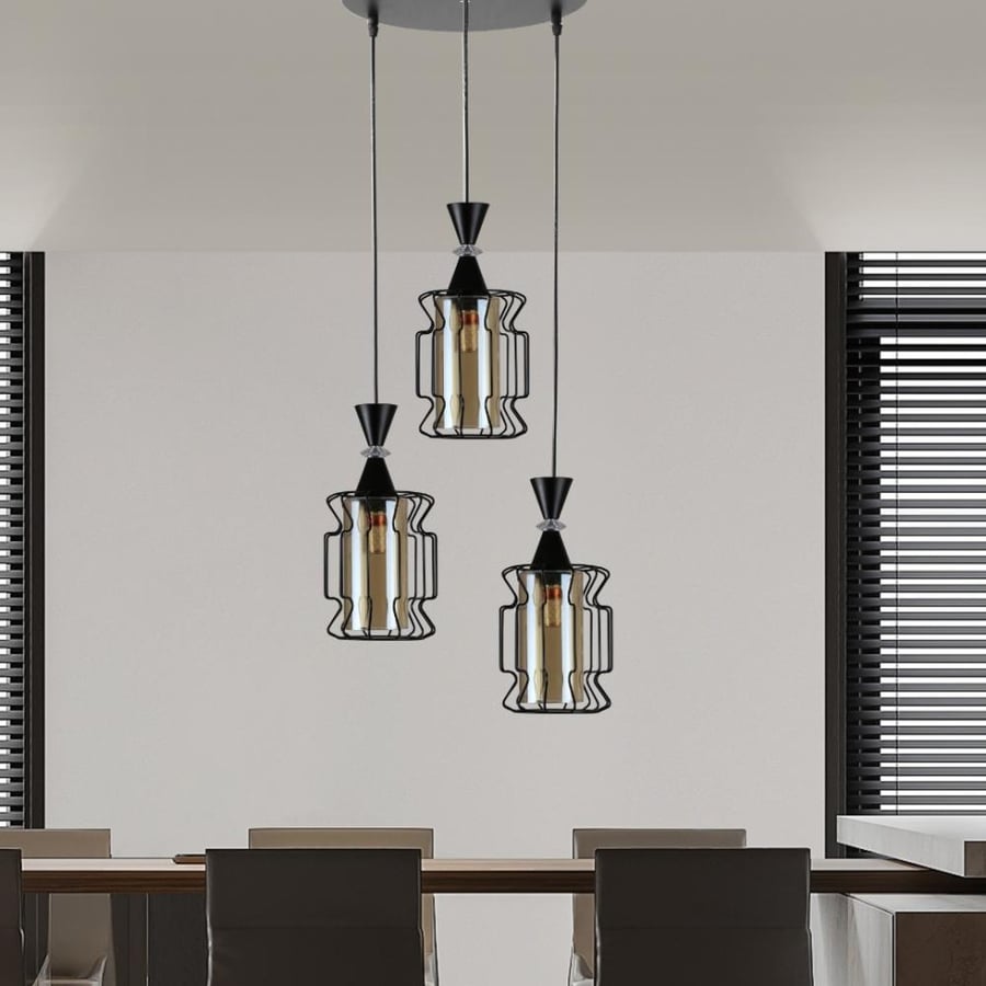 علاقي ثلاثي اسود E27*3L HA/D6018/3BK