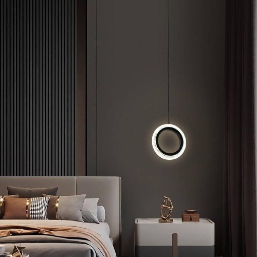 علاقي مفرد حلقة اسود مع 3اضاءات 9 واط HA/C5163/1/BK+3CO