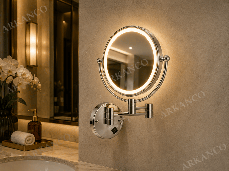 مرايه مكبر متحرك  كروم ليد 3 الوان موديل 60310