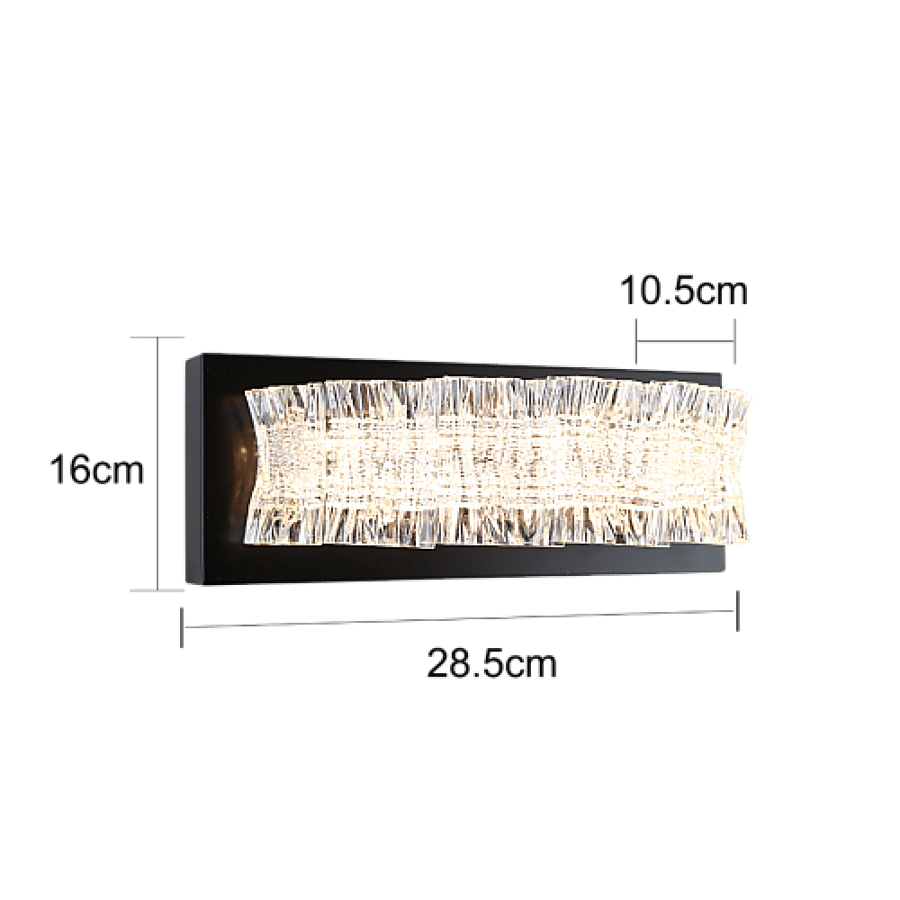 إضاءة أبليك حائط مودرن اسود لون الانارة 3 اضاءات 15 واط مقاس 280 ملم WA/C5678/280BK+3C