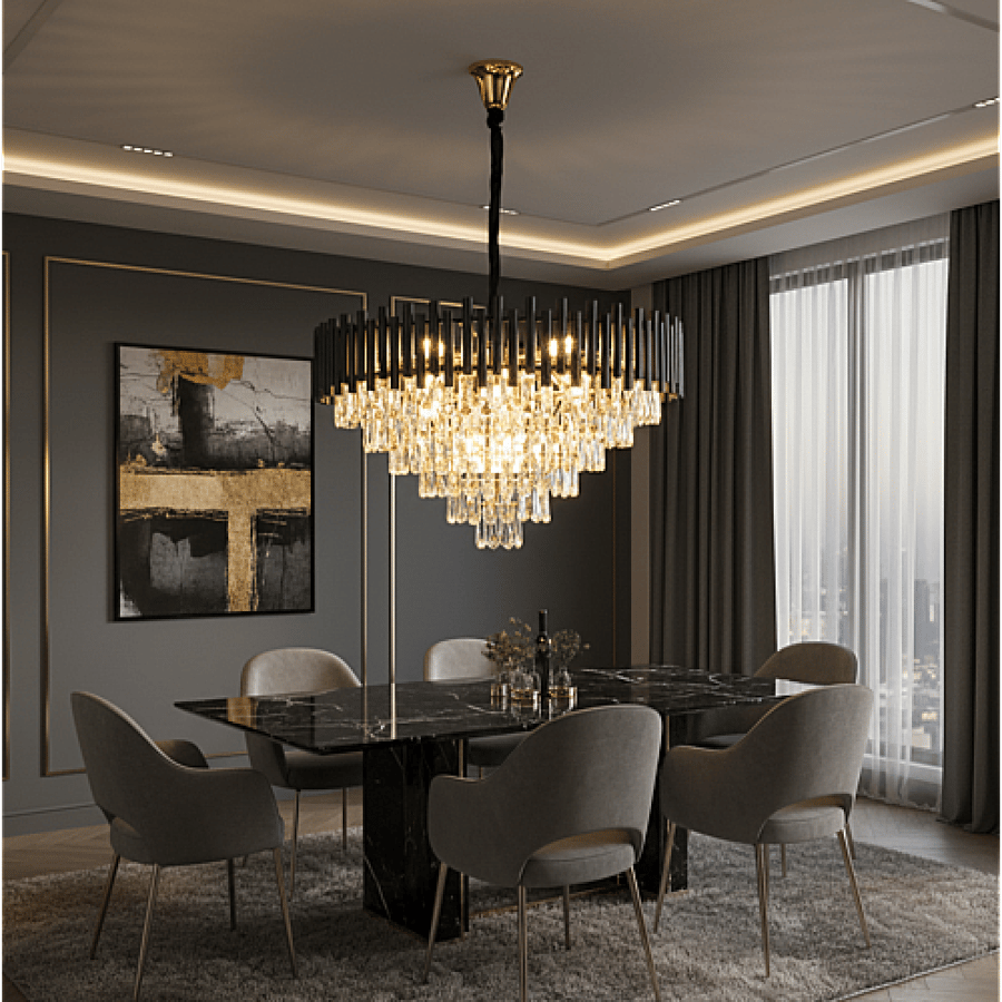 نجف مودرن  غطاء اسود مع ذهبي  E14*15L HA/D6279/800BK+GD