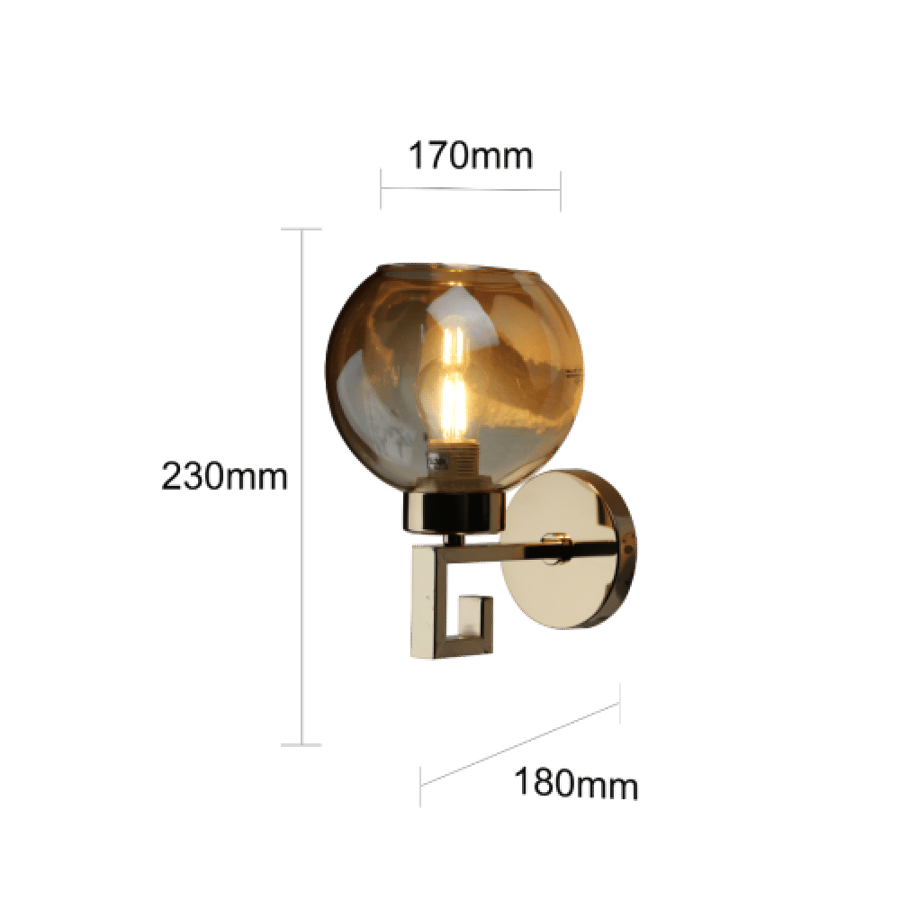 إضاءة ابليك حائط مودرن ذهبي E27*1L WA/D6055/1FGD