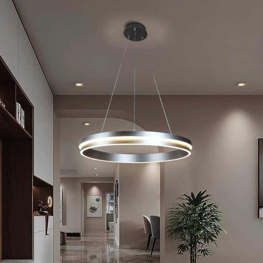 علاقي مودرن حلقة رمادي مع 3اضاءات 85 واط 60 سم HA/C5400/600/GY+3CO