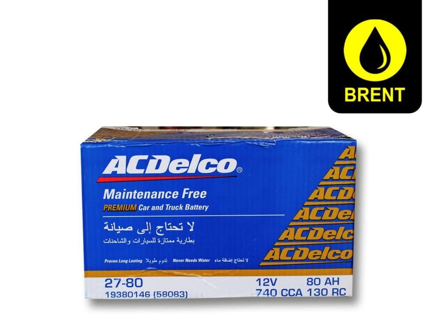 إيه سي ديلكو 80 أمبير بطارية سيارة أصلية طويلة العمر | ACDelco Vehicle Battery 27-80 58083 12V غير متوفر الشحن  والاستلام متاح من فروعنا.