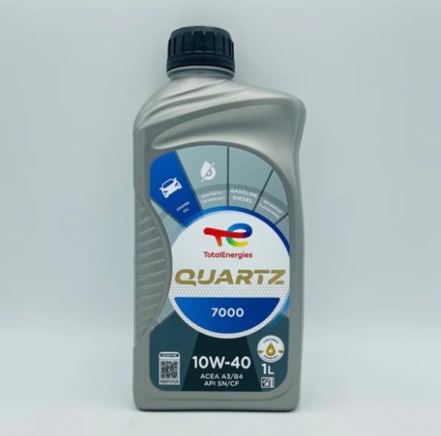 توتال كوارتز زيت محرك 7000 10W-40 تخليقي بالكامل لمحركات البنزين حماية فائقة وتوفير وقود (علبة 12)