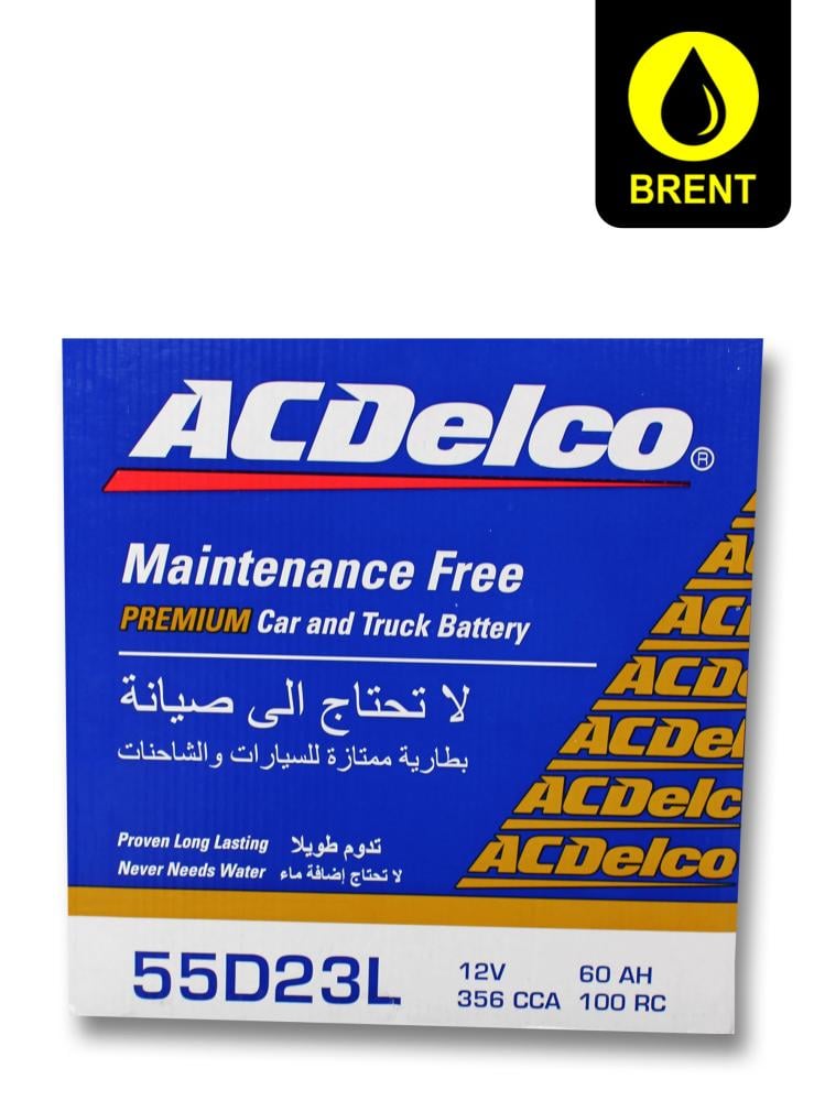 إيه سي ديلكو 60 أمبير بطارية سيارة أصلية طويلة العمر | ACDelco Vehicle Battery 55D23L 12V غير متوفر الشحن  والاستلام متاح من فروعنا.