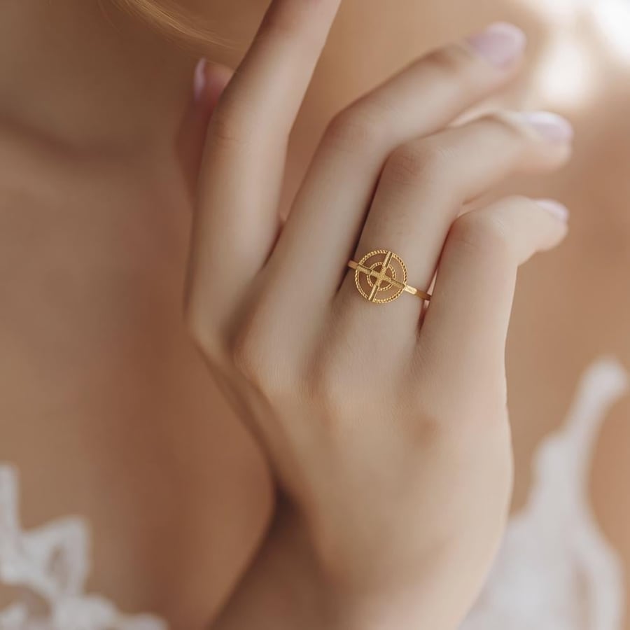 خاتم ذهب عيار 21 الوزن 0.72 جرام