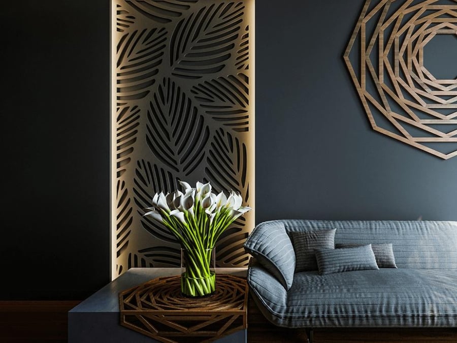 ديكور حائط بارز 3D بتصميم هندسي