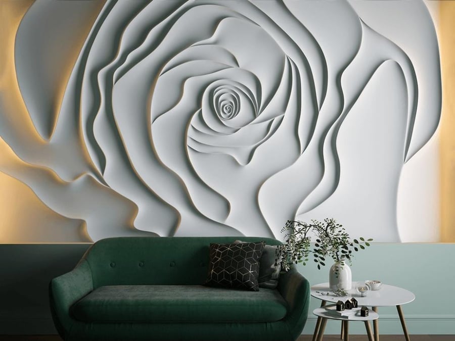 ديكور حائط بارز 3D بتصميم وردة