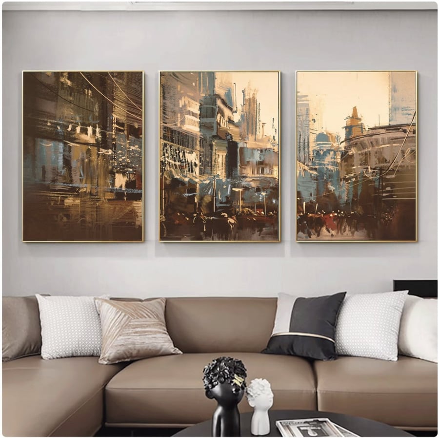 طقم من 3 لوحات city - افكار مودرن