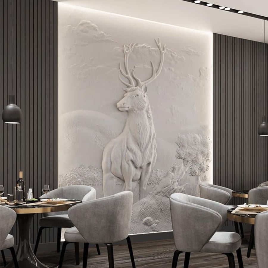 ديكور حائط بارز 3D بتصميم غزال
