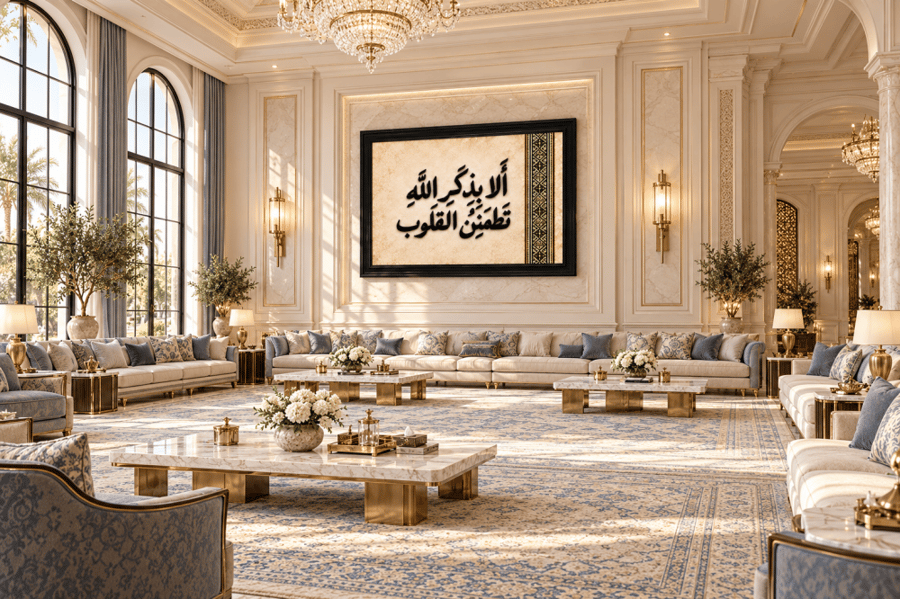 لوحة جدارية مخطوطة - أَلَا بِذِكْرِ اللَّهِ تَطْمَئِنُّ الْقُلُوبُ