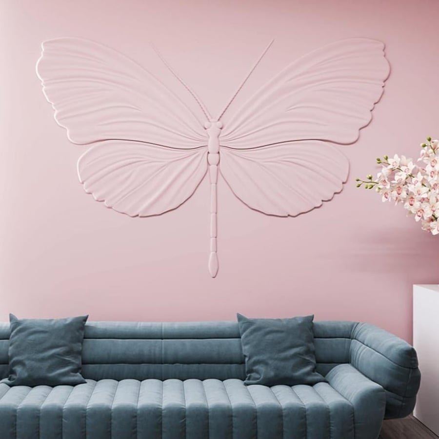 ديكور حائط بارز 3D بتصميم فراشة