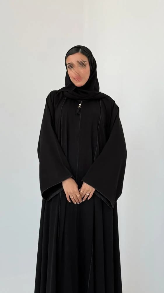 Umrah and Hajj abaya, salon fabric, double wide, with front zipper