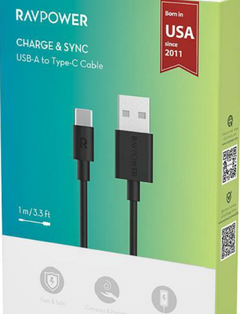 كيبلUSB الى تايب سي شركة RAVPOWER